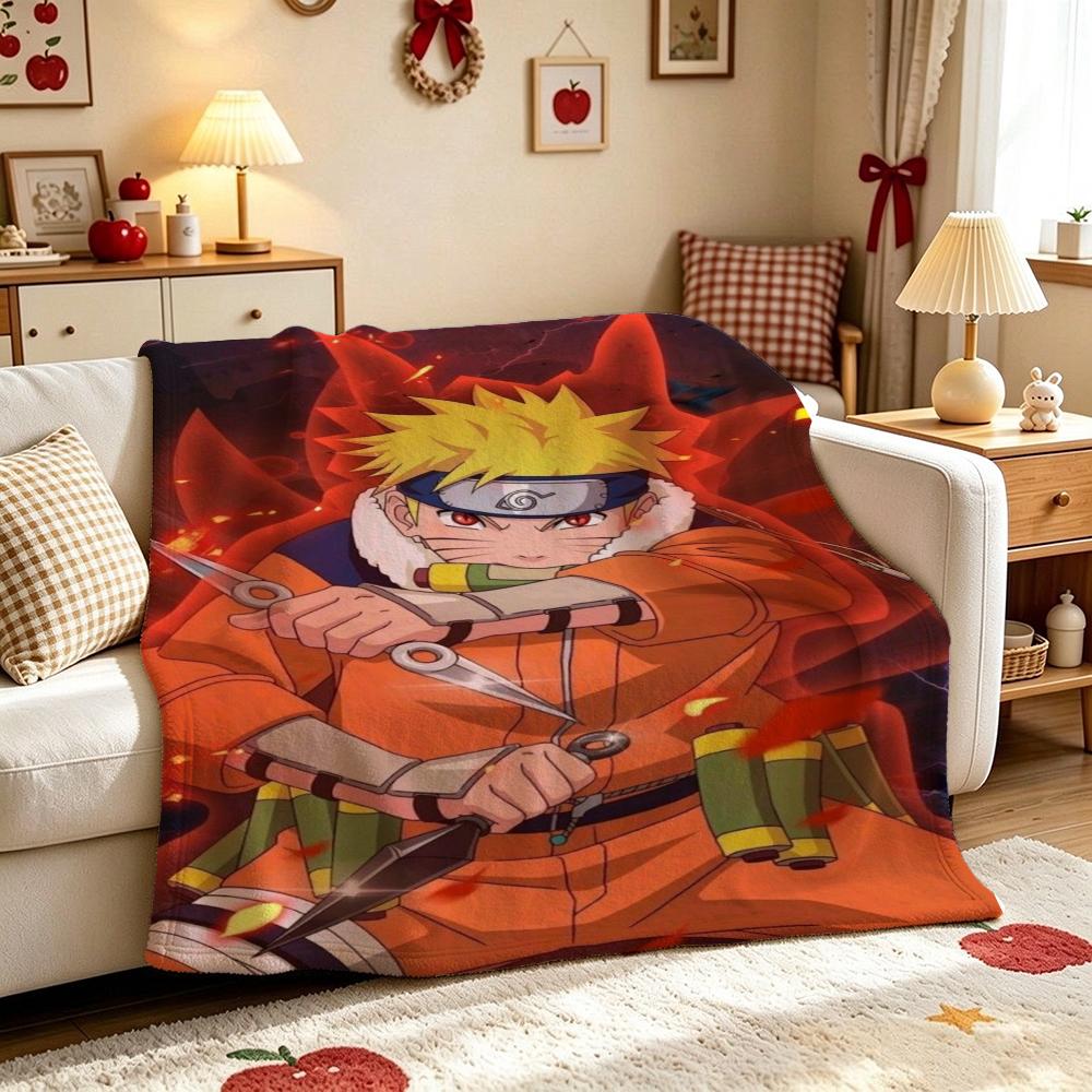 Naruto'S Ninja Way Anime Cartoon Flannel Blanket Skinfriendly Warm Fleece Blanket For Living Room Air Conditioner Room Home Party Decor Christmas Gift