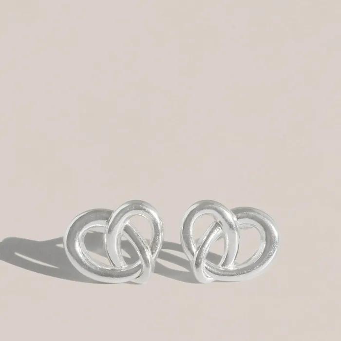 925 Silver Twisted Heart Earrings Coraz