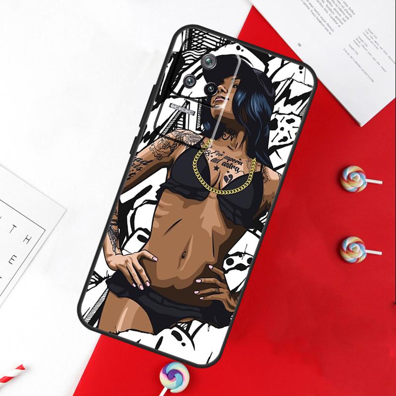 Sexy Sleeve Tattoo Girl Cover For Xiaomi 14T 11T 12T 13T Pro 13 14 15 Ultra POCO X7 Pro X3 X5 X6 F5 F6 M6 Pro Case