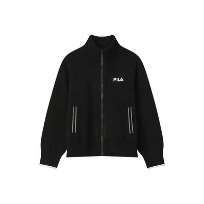 Original Fashion Retro Woven Casual Regular Long Sleeve Stand Collar Loose Jacket Women Jackets F51W549501FBK