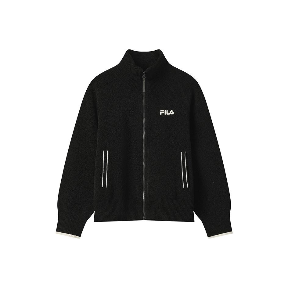 

Fila Оригинальная Мода Ретро Плетеный Повседневный Обычный Длинный Рукав Воротник-стойка Свободная Куртка Женские куртки F51W549501FBK 2XL