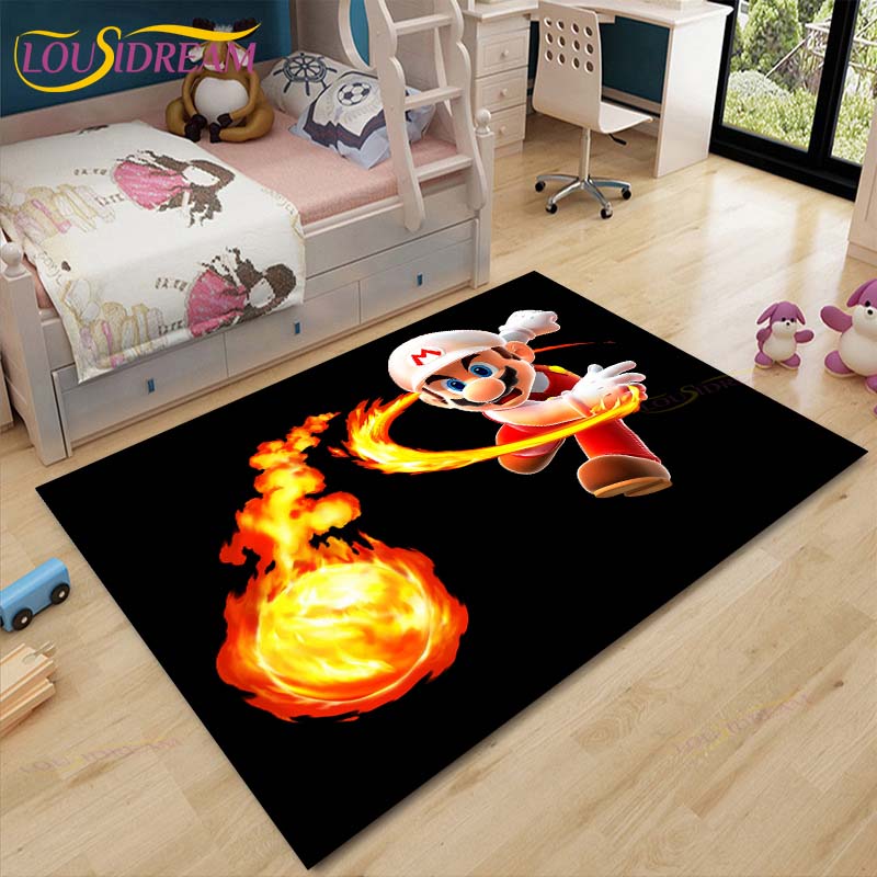 Mario Bros Anime Teppich Wohnzimmer Schlafzimmer Nachttisch Matte Japanisches Arbeitszimmer Computer Stuhl Home Fashion Bodenmatte Bereich Teppich