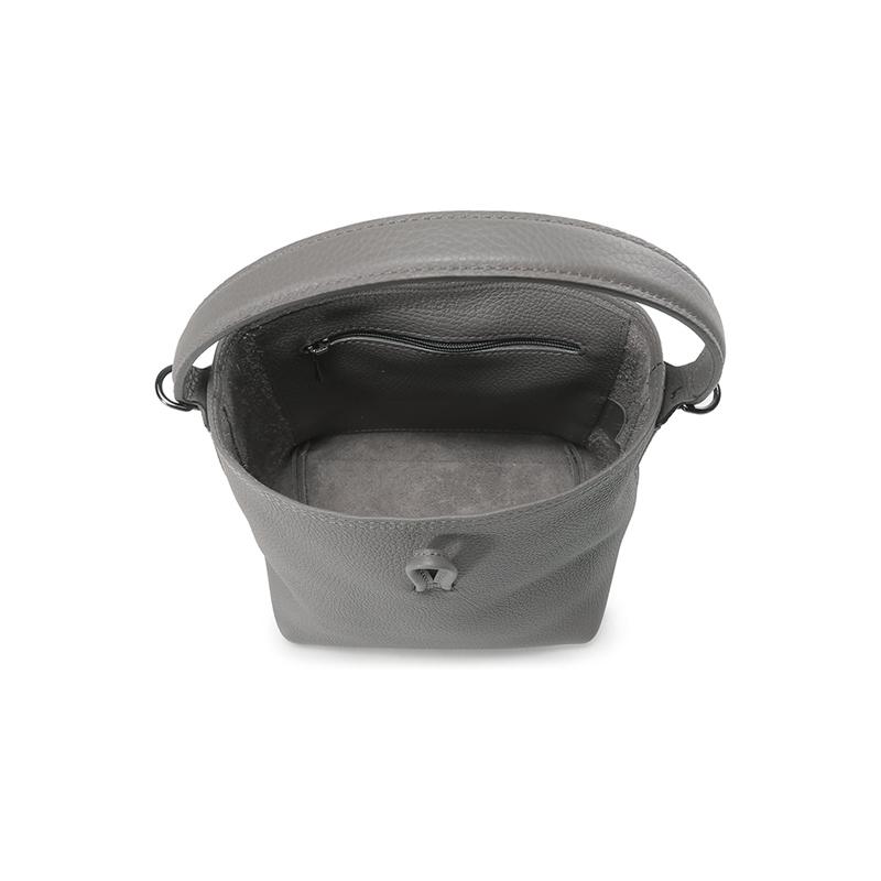 Longchamp Le Roseau Essential 17 Bamboo Buckle Leather Bucket Bag Mini Women bags Gray 10159968112