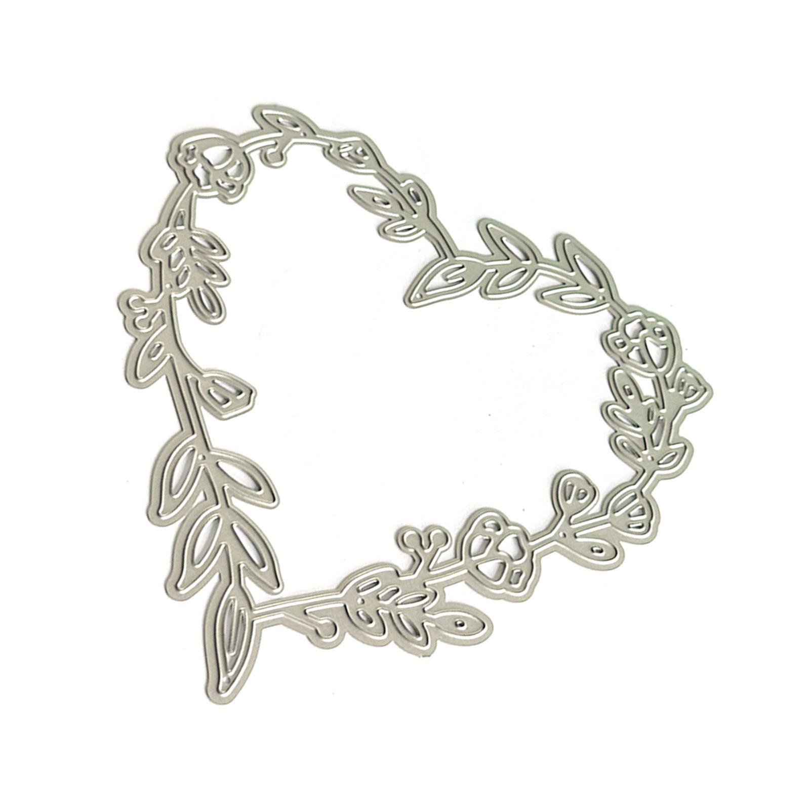 

Режущие штампы Венок из сердец из углеродистой стали Шаблоны для вырубки Металлические трафареты для тиснения венка из листьев для скрапбукинга, художественного ремесла