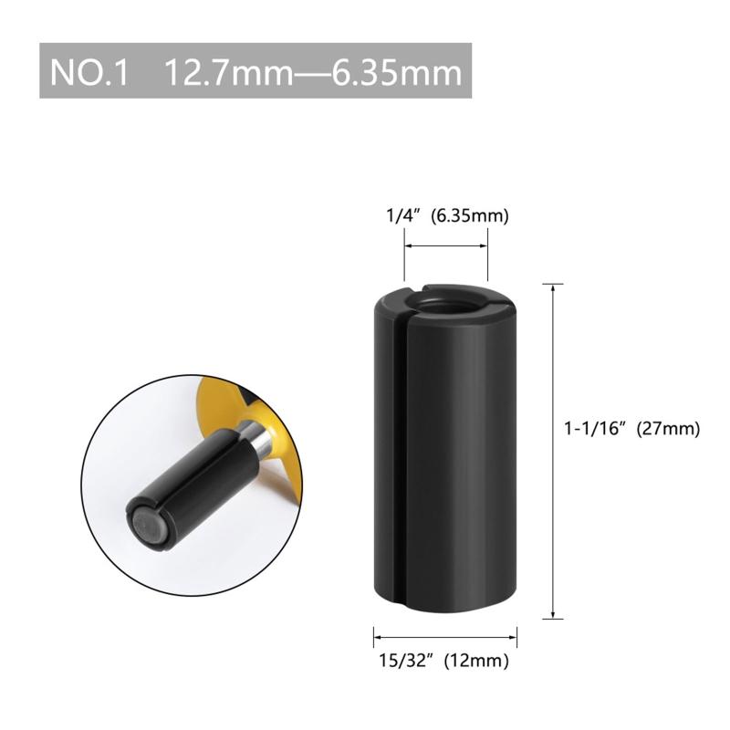 Engraving Machine Trimming Machine Adapter 6mm 6.35mm 8mm 10mm 12mm 12.7mm Milling Cutter Conversion Handle Router Bits