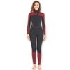 MORGEN SKY Wetsuit 3mm Front Zipper Surf Suit Functional Buoyancy Elasticity All Seasons Full Suit Surfing Diving Skin Diving D026 Women's (Wine, M)