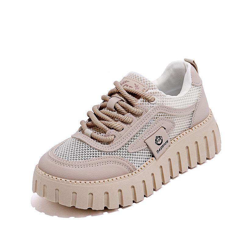 2025 summer little white shoes new Korean version ins female students height increase breathable sports board shoes trendy casual shoes T78-1