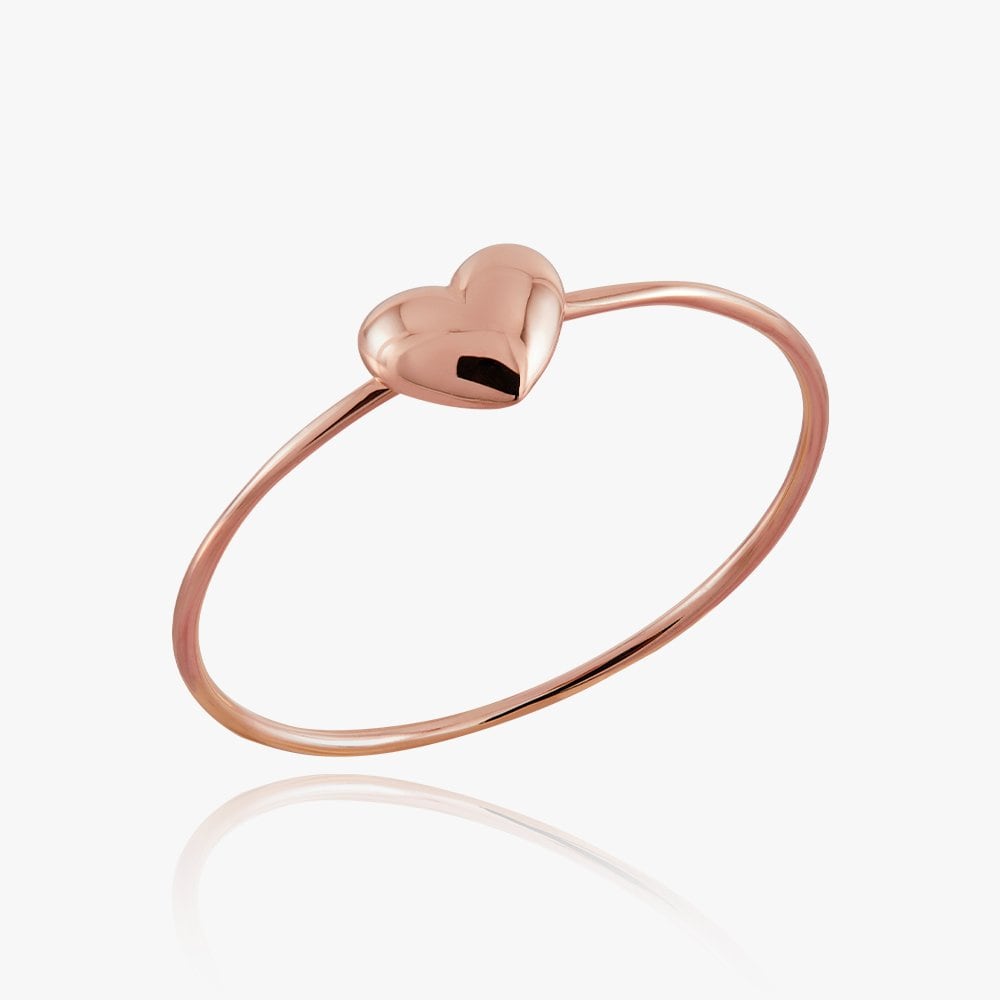 14K Plump Heart Miss Ring Gold Thread Ring