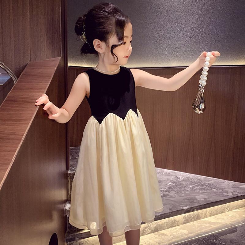 MIMIHELLO Girls' 2026 Summer Sleeveless Mesh Princess Dress