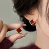 2026 New Red Square Earrings for Women
