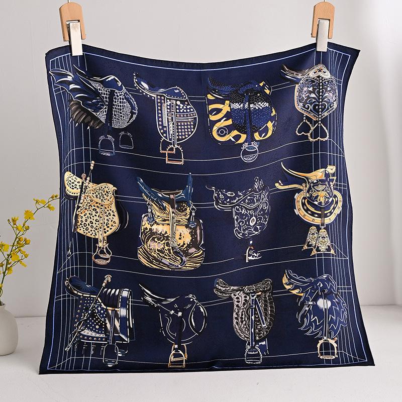 [Flower dill fireworks pattern] Mulberry silk silk scarf 65cm women s spring versatile simple and advanced sense 100% silk silk scarf 66