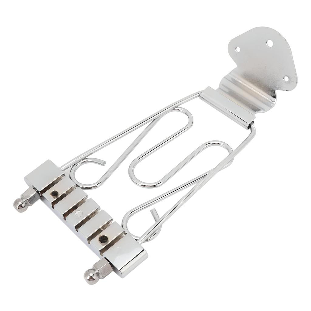 6 String Trapeze Tailpiece with Screws Height Adjustment Open Frame Bridge Tailpiece for Archtop Jazz Guitar Bass