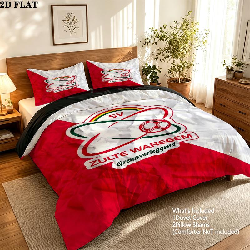Sv Zulte Waregem Pattern Bedding uilt Set uilt Cover Pillowcase Home Decoration Birthday Gift (1 * duvet cover + 2 * pillowcase without core)