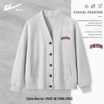 Warrior Women's 2025 Autumn Loose Fit V-Neck Cardigan Sweatshirt