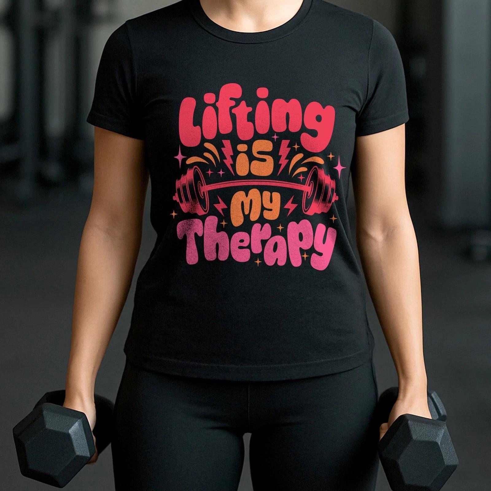 Lifting Is My Therapy - Unisex T-Shirt - Fitness Fun Workout Bodybuilding Gift 2XL