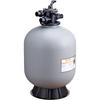 Sandfilter, 24 Zoll, Bis zu 65 GPM Durchflussrate, Überflur-Sandfiltersystem für Schwimmbäder mit 7-Wege-Mehrwegeventil, Filtern, Rückspülen, Spülen,