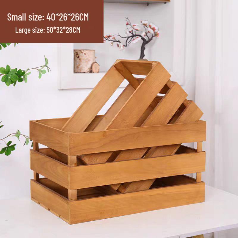 Rectangular Bamboo Bread and Pastry Display Crate