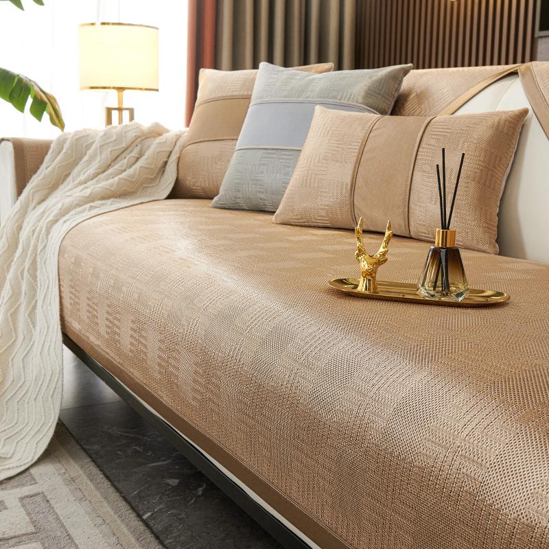 Ice Silk Cool Sofa Cushion  New Summer Model Rattan Mat Seat Cushion Light Luxury Non-Slip Sofa Cover Cross-Border