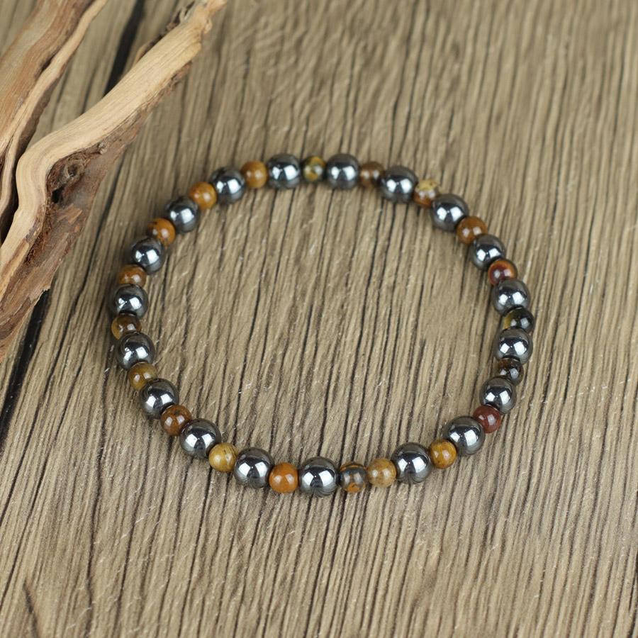 Noter 7 Types Of Stone Bracelets Men Tiger Eyes Lava Howlite Beads Hematite Meditation Healing Braslet Boyfriend Wrist Jewelry