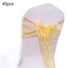 40Pcs Exquisite Workmanship Chair Bow Sash Wear-resistant Polyester Bow Knot Organza Chair