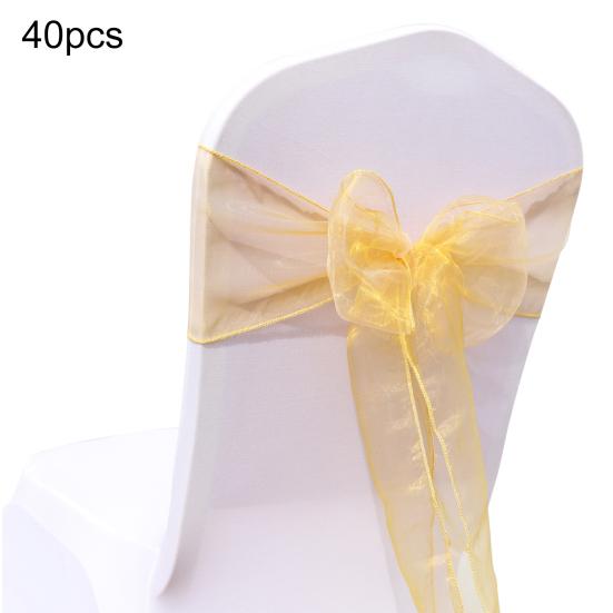 40 Stück Exquisite Verarbeitung Stuhlschleife Schärpe Verschleißfester Polyester Schleife Organza Stuhl