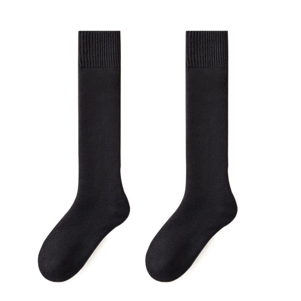 New Thickened Cashmere Calf Socks for Men Solid Color Warm Tools Winter Long Socks Cold-Resistant Calf Socks