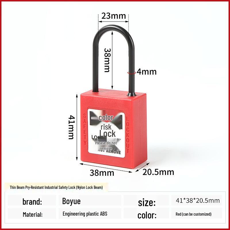 Boyue Anti-Pry 4MM Stainless Steel Industrial Safety Padlock 4mm Nylon Padlock - Non-keyed