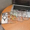 Applicable To IPhone16 Magnetic Transparent Acrylic Mobile Phone Case Apple 15 ProMax Lens Bracket Protection Case