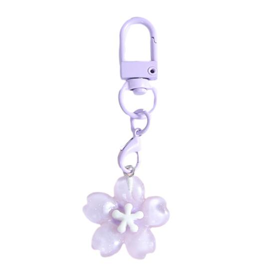 Keychain Pendant Ergonomic Flower Design Key Ring Decorative Key Holder Car Door Backpack Bag Accessory