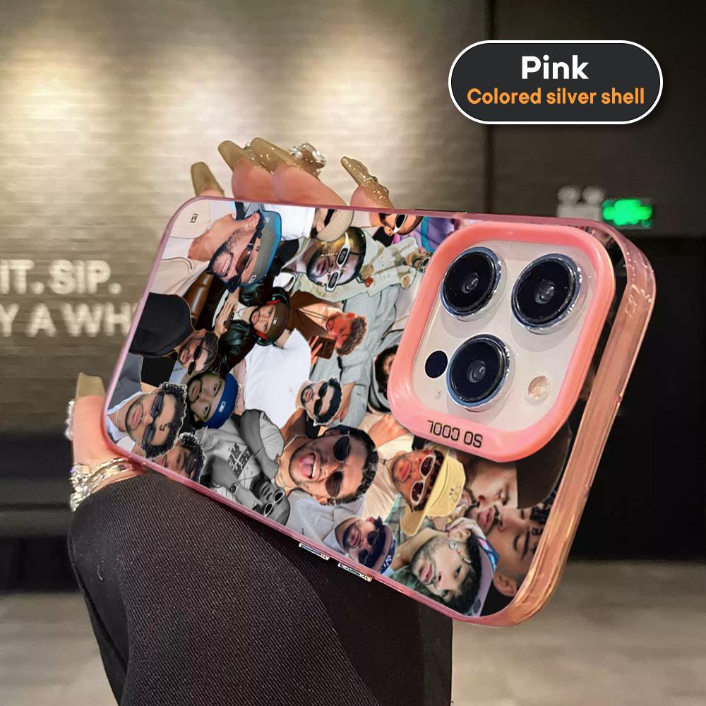 

DTMF Debi Tirar Mas Fotos Bad Bunny Phone Case For Pink lMDColor Silver Shell For lPhone 16 16e 15 14 13 12 11 Pro Max Plus iPhone 16e