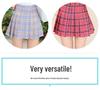 2025 New High-Waisted Pleated A-Line Black Plaid Skirt for Women - Versatile College Style for All Seasons