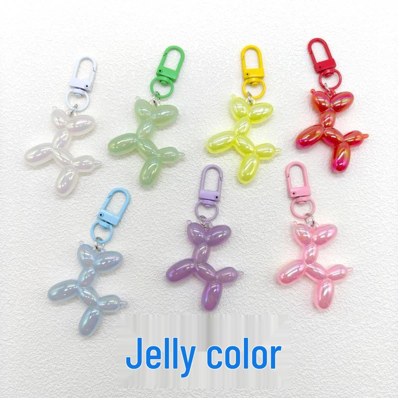 Color-Plated Balloon Dog Acrylic Keychain Pendant