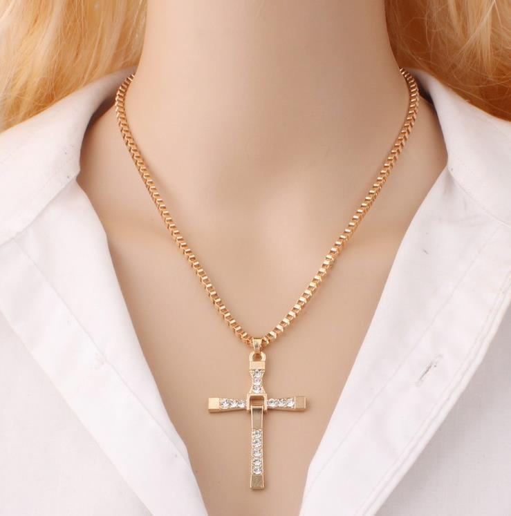 

Крутое модное ожерелье-цепочка с подвеской в ​​виде креста «Форсаж» Доминика Торетто