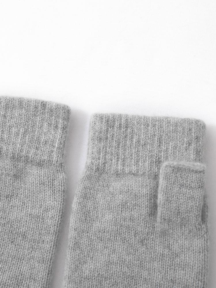 Women 100% Baby Cashmere Thick Density Mitts Knitted Fingerless Winter Thermal Gloves Semi Finger Drive Mittens Arm Warmers