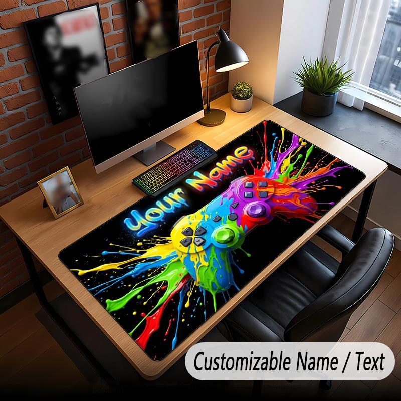 Game Controller Theme Custom Mouse Pad Personalized With Name Text Customized Desk Mat For Office Home Decor