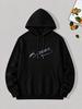 Unisex Hoodie, Casual Daily Wear, Signature Script Print, Pullover Sweatshirt, Streetwear Style, Autumn Winter Season, Kangaroo Pocket And Drawstring