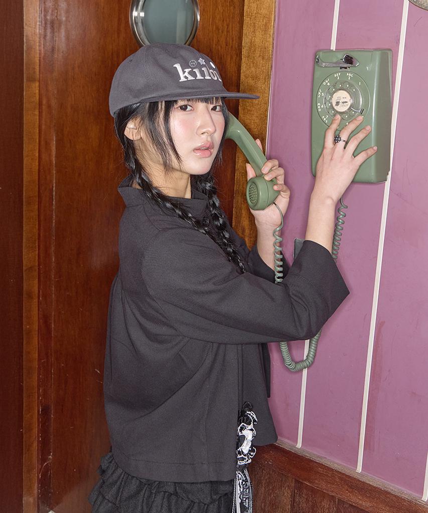 Kiibi Logo Button Cap Black