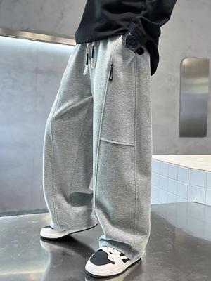 Boys' Autumn-Winter 2025 Loose Casual Sweatpants: Medium & Large Sizes