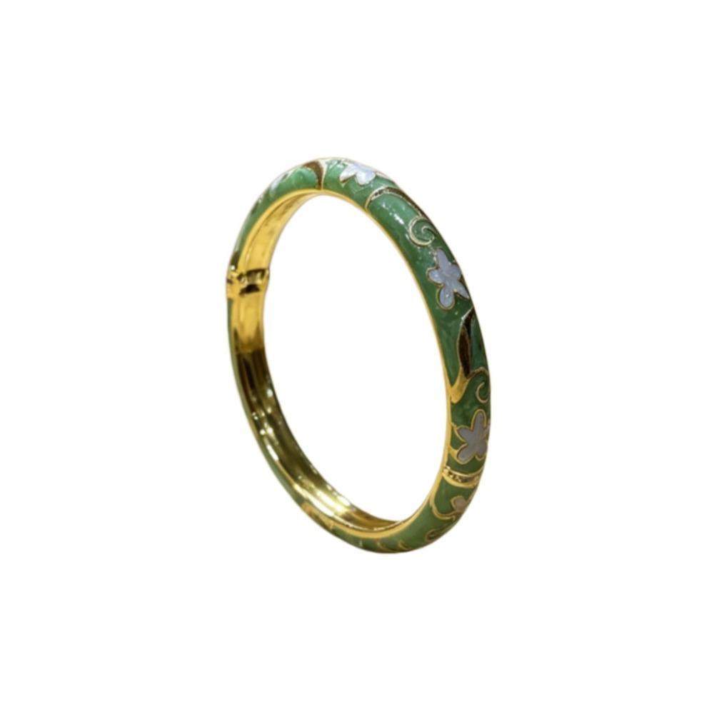 Emaille Blumen Vintage Cloisonné Armreif Bunt Damen Armband Chinesischer Blumenarmreif Mädchen