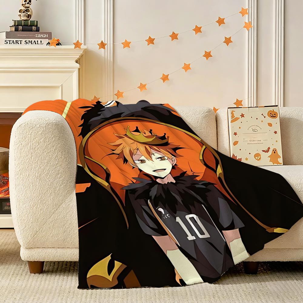 Anime Haikyuu Throw 240g Lightweight Flannel Blanket, Soft Skin Throw Blanket for Sofa Bedroom 75X95CM