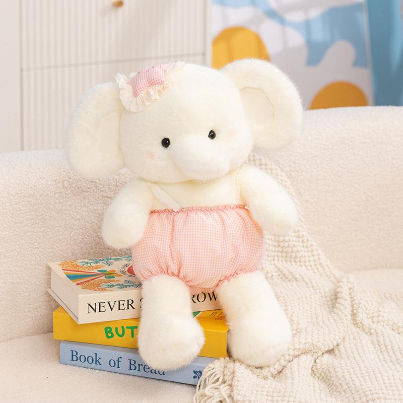 Cute cute dressed elephant doll plush toy baby elephant doll children soothing rag doll girl birthday gift