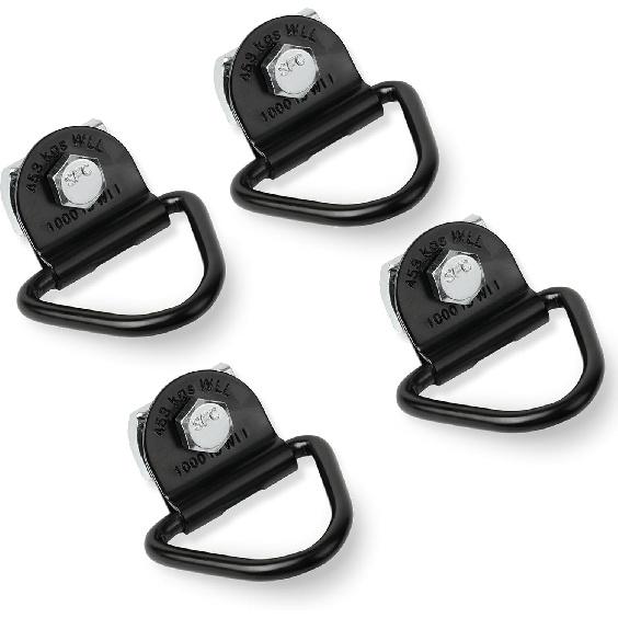 4 Set Truck Bed Rail Bolts Nuts Cargo D-Rings Tie Down Mount Kit Fits Nissan Frontier Titan W/Utili Track Bed Rail System