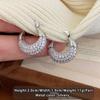 Sparkling Micro Inlaid Zircon Metal U-shaped Earrings for Women's Light Luxury Jewelry Christmas Party Exquisite Ear Accessories