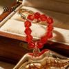 Statement Drop Earrings 1 Pair Red Faux Crystal Beaded Ring