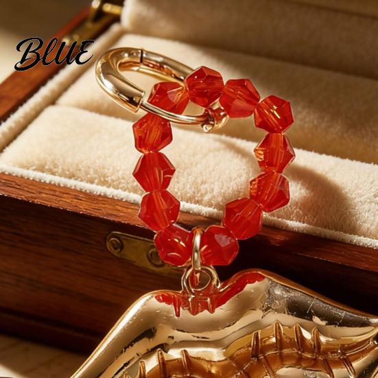 Statement Drop Earrings 1 Pair Red Faux Crystal Beaded Ring