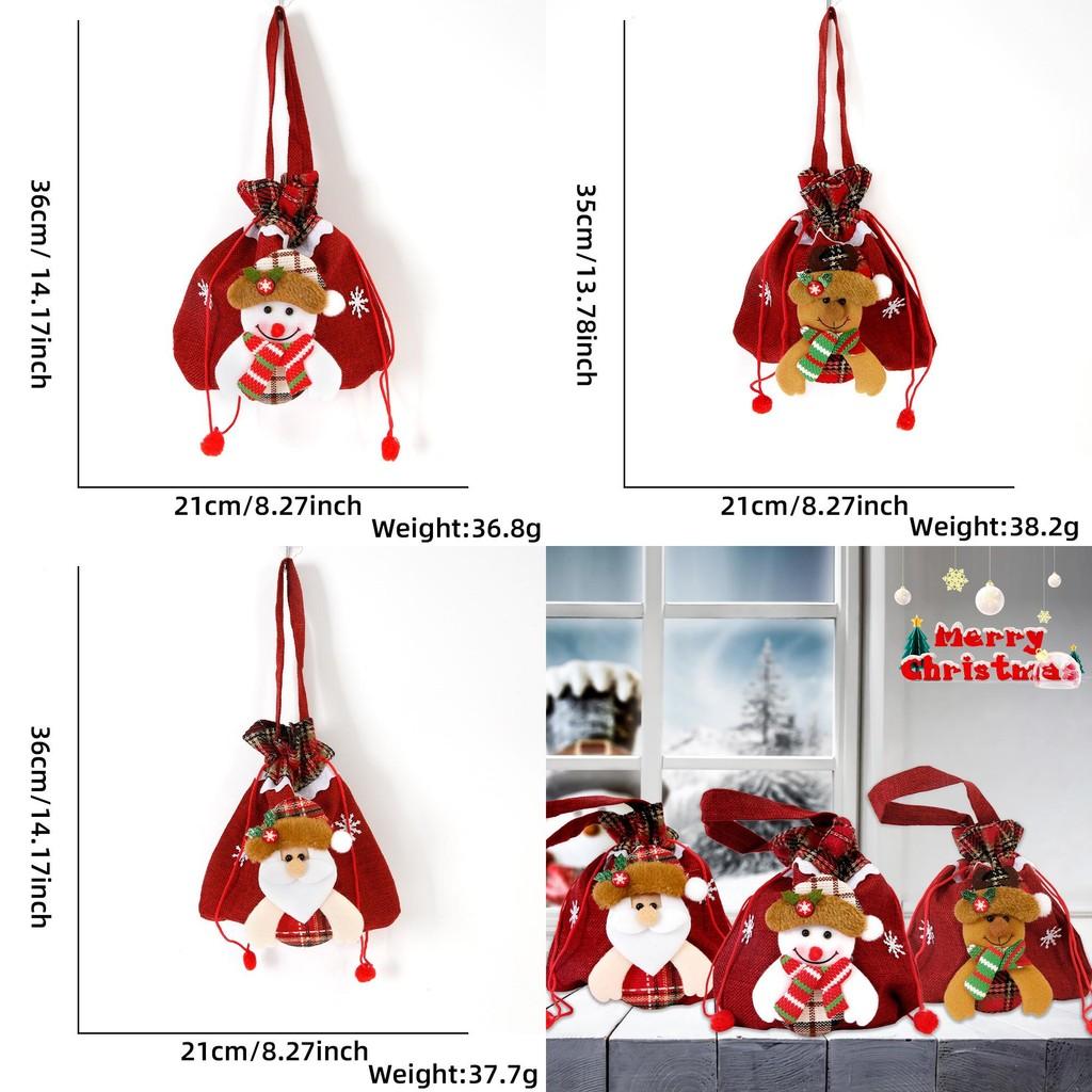 Christmas Candy Cartoon Bags For Kids Featuring Snowman Bear And Santa Designs