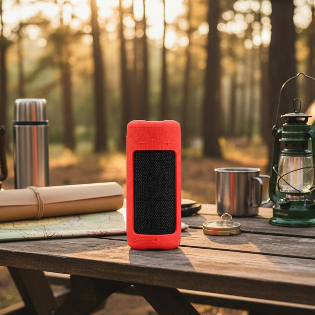 Shockproof Silicone Case with Shoulder Strap and Carabiner Anti-Slip Protective Cover Compatible with JBL Grip Wireless Speaker