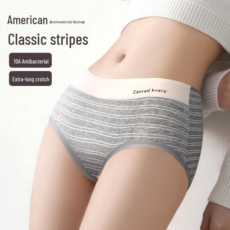 Nanjiren Women's Cotton Striped Antibacterial Panties