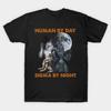 Hu By Day Sigma By Night Alpha Wolf T-shirt For Men Women 100% Cotton T Shirts Short Sleeve Tops 0403-3 - Men's Summer Cotton...