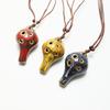 Practical Beginner Ceramic Ocarina 6 Hole Pendant Instrument with Cord for Students, Classroom Study and Regular Practice Use